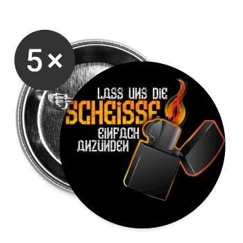 Allumons la merde ! - Lot de 5 grands badges (56 mm) - blanc - Devant