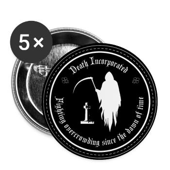 Death Incorporated - Buttons groß 56 mm (5er Pack) - Weiß - Vorne