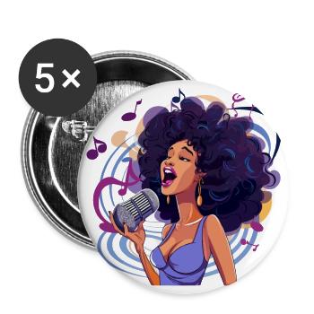 Sensation vocale - Lot de 5 grands badges (56 mm) - blanc - Devant