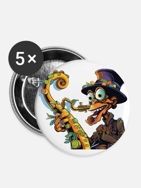 Chromatisches Chamäleon - Buttons groß 56 mm (5er Pack) - Weiß