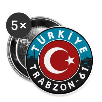 Türkiye Trabzon 61 Design - Buttons large 2.2''/56 mm (5-pack) - white - Front