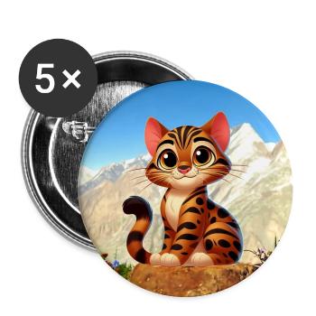 Bengalen 15 - Buttons groß 56 mm (5er Pack) - Weiß - Vorne