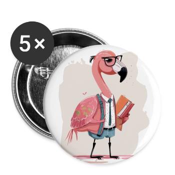 Fashion Forward: Flamboyant Flamingo Designer - Buttons large 2.2''/56 mm (5-pack) - white - Front