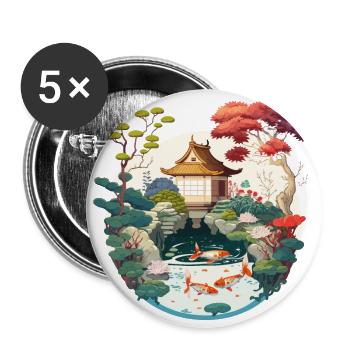 Harmonie der Natur: Eine digitale Kunst aus Tradition - Buttons groß 56 mm (5er Pack) - Weiß - Vorne