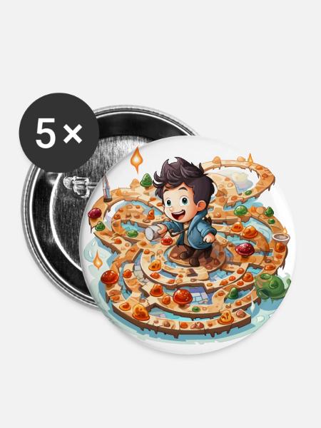 Der Labyrinth-Läufer - Buttons groß 56 mm (5er Pack) - Weiß