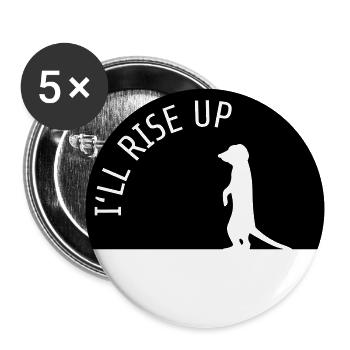 Je me lèverai suricate Meerkat Shadow Gift - Lot de 5 grands badges (56 mm) - blanc - Devant