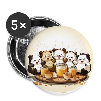 The Caffeine Pandemonium - Buttons large 2.2''/56 mm (5-pack) - white - Front