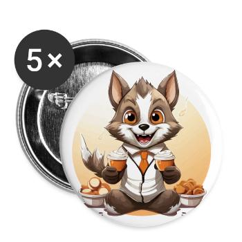 Le jongleur cinglé - Lot de 5 grands badges (56 mm) - blanc - Devant