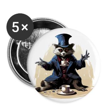 The Caffeine Magician - Buttons large 2.2''/56 mm (5-pack) - white - Front