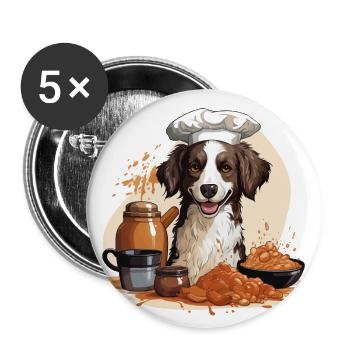 The Caffeine Barista - Buttons large 2.2''/56 mm (5-pack) - white - Front