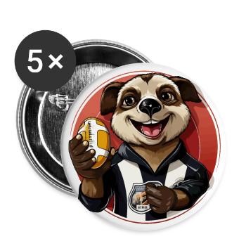 Coffee Sloth - Buttons large 2.2''/56 mm (5-pack) - white - Front