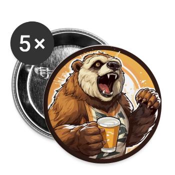 The Caffeine Slammer - Buttons large 2.2''/56 mm (5-pack) - white - Front