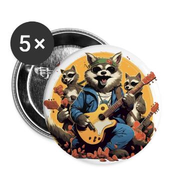 The Caffeine Rocke - Buttons large 2.2''/56 mm (5-pack) - white - Front
