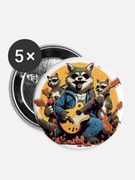 Der Caffeine Rocke - Buttons groß 56 mm (5er Pack) - Weiß
