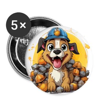 The Canine Builder - Buttons large 2.2''/56 mm (5-pack) - white - Front