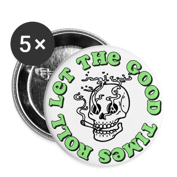 Let The Good Times Roll - Buttons large 2.2''/56 mm (5-pack) - white - Front