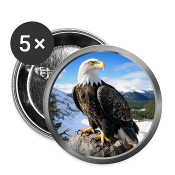 Eagle Animal - 1 - Buttons large 2.2''/56 mm (5-pack) - white - Front