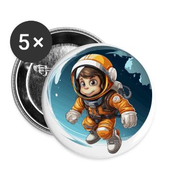 The Space Primate - Buttons large 2.2''/56 mm (5-pack) - white - Front