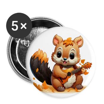The Accordion-Squirreler - Buttons large 2.2''/56 mm (5-pack) - white - Front