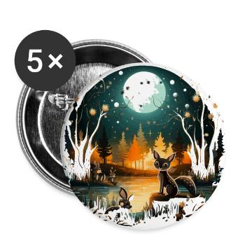 The Moonlit Fiesta - Buttons large 2.2''/56 mm (5-pack) - white - Front