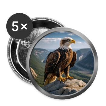 Eagle Animal - 4 - Buttons large 2.2''/56 mm (5-pack) - white - Front