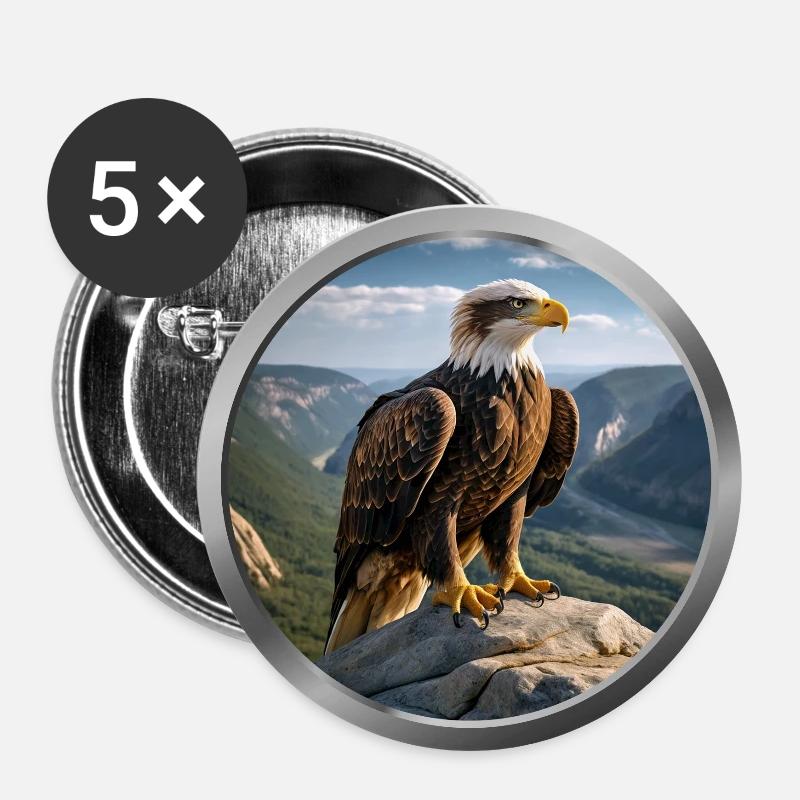 Eagle Animal - 4 - Buttons large 2.2''/56 mm (5-pack) - white