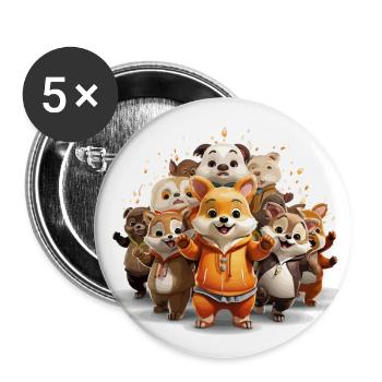 Le cercle de la joie - Lot de 5 grands badges (56 mm) - blanc - Devant