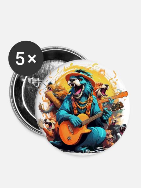 Die Avian Jazz Fusion - Buttons groß 56 mm (5er Pack) - Weiß