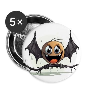 The Bat Ballet - Buttons large 2.2''/56 mm (5-pack) - white - Front