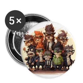 The Fashionably Challenged Werewolves - Buttons large 2.2''/56 mm (5-pack) - white - Front