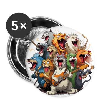 The Tone-Deaf Animal Band - Buttons large 2.2''/56 mm (5-pack) - white - Front