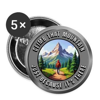 Climb that Mountain - Buttons large 2.2''/56 mm (5-pack) - white - Front