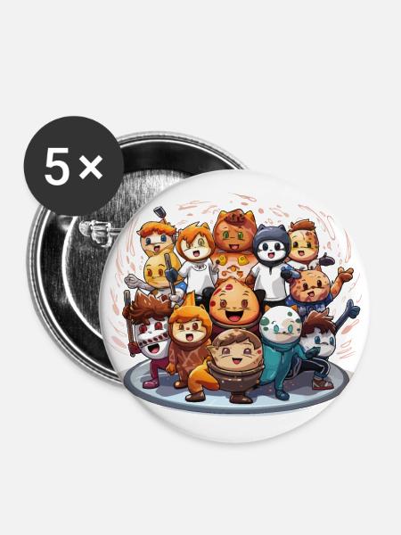 Der verrückte Winterspaß - Buttons groß 56 mm (5er Pack) - Weiß