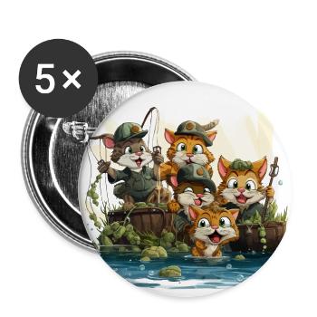 Die skurrile Angelexpedition - Buttons groß 56 mm (5er Pack) - Weiß - Vorne