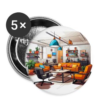 Dynamic Collaboration - Buttons large 2.2''/56 mm (5-pack) - white - Front