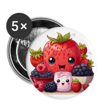 Berry Bliss - Buttons large 2.2''/56 mm (5-pack) - white - Front