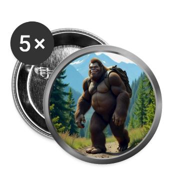 Bigfoot Hiking - Buttons large 2.2''/56 mm (5-pack) - white - Front