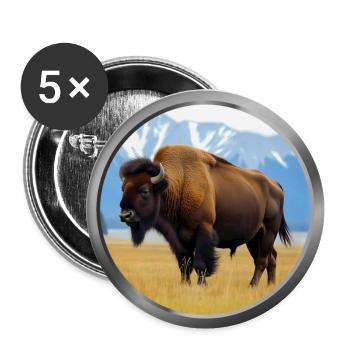 Bison - Buttons large 2.2''/56 mm (5-pack) - white - Front