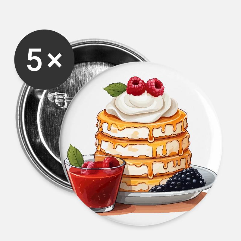 Wholesome Pancakes - Buttons large 2.2''/56 mm (5-pack) - white