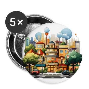 Intersection Harmony - Buttons large 2.2''/56 mm (5-pack) - white - Front