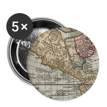Mexican America Map Vintage - Buttons large 2.2''/56 mm (5-pack) - white - Front