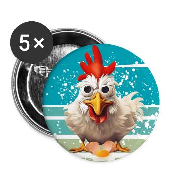 Flatterstulle - Buttons groß 56 mm (5er Pack) - Weiß - Vorne