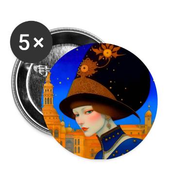 Personne fantastique en masque au carnaval vénitien - Lot de 5 grands badges (56 mm) - blanc - Devant