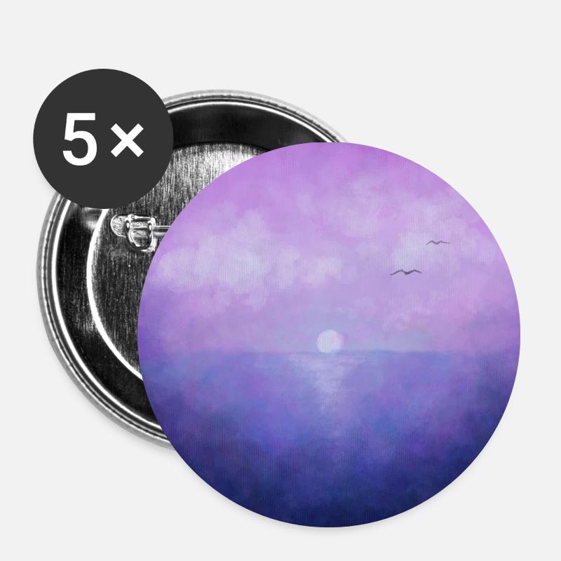 Ocean Stillness - Buttons large 2.2''/56 mm (5-pack) - white