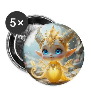 Aventurica - Buttons groß 56 mm (5er Pack) - Weiß - Vorne