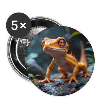 Gekkonius - Buttons groß 56 mm (5er Pack) - Weiß - Vorne