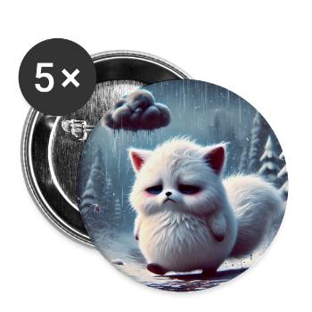 Sad Arctic Fox in the Freezing Rain - Buttons large 2.2''/56 mm (5-pack) - white - Front