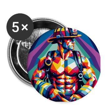 Héros des flammes - Lot de 5 grands badges (56 mm) - blanc - Devant