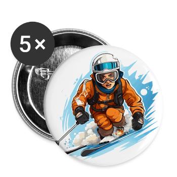 Slope Rush - Buttons large 2.2''/56 mm (5-pack) - white - Front
