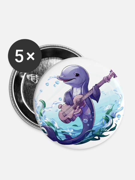 Melodien des Ozeans - Buttons groß 56 mm (5er Pack) - Weiß